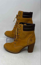 Load image into Gallery viewer, Timberland Womens Tillston 6 Inch Brown Yellow Block Heel Ankle Boots Size 8.5