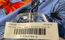 Load image into Gallery viewer, New York & Company Womens Blue Butterfly Stretch Short Sleeve Blouse Top Size XS