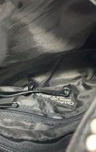 Load image into Gallery viewer, Giannini Womens Black Silver Faux Leather Studded Strap Zip Top Shoulder Handbag