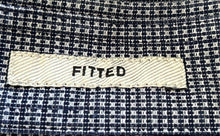 Load image into Gallery viewer, Express Mens Blue White Printed Fitted Long Sleeve Collared Dress Shirt Size M
