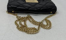 Load image into Gallery viewer, Michael Kors Womens Black Golden Inner Pockets Chain Strap Flap Shoulder Handbag