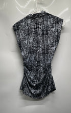 Load image into Gallery viewer, Vince Camuto Womens Black Blue Printed V-Neck Blouse Top Size Small