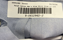 Load image into Gallery viewer, Ralph Lauren Mens Gray Cotton Collared Long Sleeve Dress Shirt Size 17 1/2