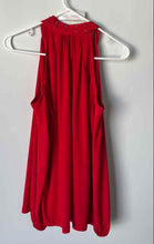 Load image into Gallery viewer, Michael Kors Womens Red Studded Sleeveless Tie-Neck Blouse Top Size XS