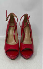 Load image into Gallery viewer, Thalia Sodi Womens Libbie Red Peep Toe Ankle Strap Platform Heels Size 8M