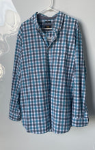 Load image into Gallery viewer, Lee Mens Teal Blue White Regular Fit Stretch Pockets Button-Up Shirt Size XXL