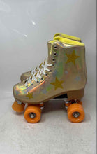 Load image into Gallery viewer, Cosmic Womens Gold-Tone Lace-Up 4 Wheel Roller Skates Size 6