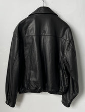 Load image into Gallery viewer, Gear For Sports Mens Black Leather Collared Full-Zip Motorcycle Jacket Size L