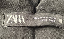Load image into Gallery viewer, Zara Womens Black Flat Front Slash Pocket Trouser Pants Size Medium