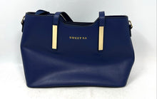 Load image into Gallery viewer, Sweet SA Womens Blue Synthetic Bottom Studs Top Handle Satchel Handbag