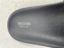 Load image into Gallery viewer, Authentic Moschino Supply Co. Womens Black Open Toe Flat Slide Sandals Sz 8 Worn