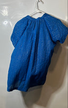 Load image into Gallery viewer, French Connection Womens Blue Check Short Sleeve Tie Neck Blouse Top Size 2
