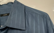 Load image into Gallery viewer, Alfani Mens Blue Striped Cotton Long Sleeve Collared Button-Up Shirt Size XL
