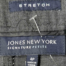 Load image into Gallery viewer, Jones New York Womens Gray Flat Front Pockets Straight Leg Dress Pants Size 4P
