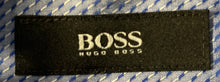 Load image into Gallery viewer, Hugo Boss Mens White Blue Printed Long Sleeve Collared Dress Shirt Size 16