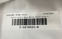 Load image into Gallery viewer, Calvin Klein Mens White Steel+ Slim Fit Stretch Wrinkle Free Dress Shirt Size L