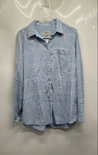 Load image into Gallery viewer, Express Boyfriend Womens Blue Plaid Long Sleeve Collared Button-Up Shirt Size M