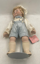 Load image into Gallery viewer, Marian Yu Designs Blonde Hair Porcelain Boy Doll In Blue Shorts W/ COA In Box