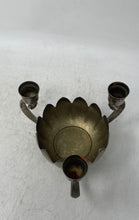 Load image into Gallery viewer, Vintage Leonard Silver Tone Lotus Flower Bowl 3-Light Candelabra Candle Holder