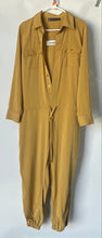 Load image into Gallery viewer, New York & Company Womens Mustard Yellow Long Sleeve One-Piece Jumpsuit Size L
