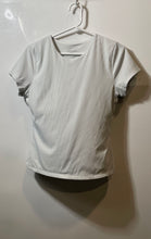 Load image into Gallery viewer, Tahari Womens White Ribbed Short Sleeve Crew Neck Pullover T-Shirt Size M