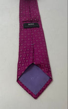 Load image into Gallery viewer, Hugo Boss Mens Pink Geometric Print Adjustable Formal Pointed Tie