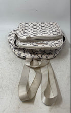 Load image into Gallery viewer, Madden Girl Womens White Black Bow Print Inner Pocket Adjustable Strap Backpack
