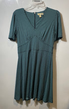 Load image into Gallery viewer, Michael Kors Womens Blue Black Geometric Print Short Fit & Flare Dress Size M