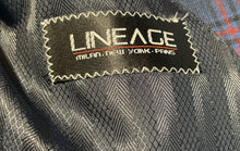 Load image into Gallery viewer, Lineage Mens Blue Plaid Notch Lapel Single Breasted Two-Button Blazer Sz 48R/44W