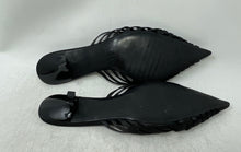 Load image into Gallery viewer, Zara Womens Black Woven Pointed Toe Slip-On Kitten Mule Heels Size EUR 41