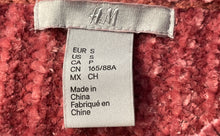 Load image into Gallery viewer, H&M Womens Pink Ribbed Chenille Knit Long Sleeve Pullover Sweater Size Small