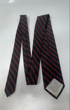 Load image into Gallery viewer, Christian Dior Mens Black Red Striped Embroidered Logo Adjustable Designer Tie