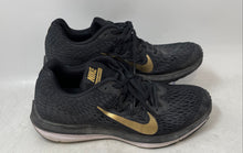 Load image into Gallery viewer, Nike Womens Zoom Winflo 5 BV1253-001 Black Gold Lace-Up Sneaker Shoes Size 8