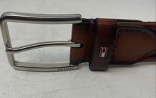 Load image into Gallery viewer, Tommy Hilfiger Mens Brown Navy Red Ribbon Inlay Adjustable Work Belt No Size 44"