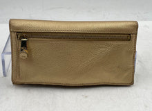 Load image into Gallery viewer, Authentic Lauren Ralph Lauren Womens Gold-Tone Leather Flap Clutch Wallet