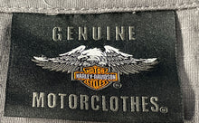 Load image into Gallery viewer, Harley-Davidson Mens Gray Cotton Short Sleeve Two Pockets Button-Up Shirt Size L