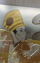Load image into Gallery viewer, Vintage Lin-Art LTD. Japanese Chokin Samurai Dancer Art Picture Frame
