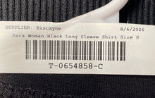 Load image into Gallery viewer, Zara Womens Black Ribbed Long Sleeve Crew Neck Regular Fit T-Shirt Size S