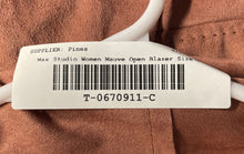 Load image into Gallery viewer, Max Studio Womens Mauve Suede Open Front Cardigan Jacket Blazer Size M w/ Tag