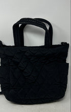 Load image into Gallery viewer, Vera Bradley Womens Black Quilted Detachable Strap Double Handle Tote Handbag