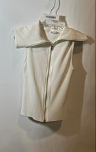 Load image into Gallery viewer, Zara Womens White Ribbed Sleeveless Double-Slider T-Shirt Size Medium