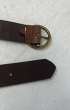 Load image into Gallery viewer, Levi's Womens Brown Circular Center Bar Buckle Adjustable Dress Belt Size XL