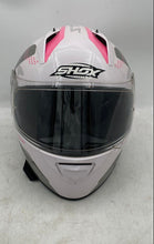Load image into Gallery viewer, Shox Stinger Womens Pink And White Camouflage Full-Face Motorcycle Helmet Size M