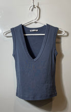 Load image into Gallery viewer, Zara Womens Blue Sleeveless Deep V-Neck Pullover Tank Top Shirt Size Small