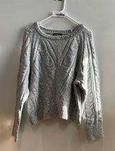 Load image into Gallery viewer, Express Womens Gray Knit Long Sleeve Crew Neck Rhinestone Pullover Sweater Sz L