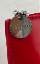 Load image into Gallery viewer, Givenchy Parfums Womens Red Faux Leather Charm Zip Top Makeup Bag Wallet
