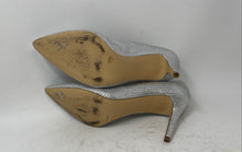 Load image into Gallery viewer, Jessica Simpson Womens Silver Rhinestone Pointed Toe Pump Heels Size 9.5M