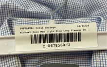 Load image into Gallery viewer, Michael Kors Mens Light Blue Long Sleeve Slim Fit Dress Shirt Size Large