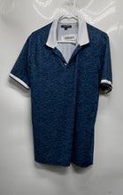 Load image into Gallery viewer, Karl Lagerfeld Mens Blue Abstract Print Short Sleeve Collared Polo Shirt Size M
