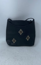 Load image into Gallery viewer, Rolfs Womens Black Leather Beaded Embroidery Inner Pocket Crossbody Handbag